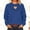 Blue, variant on Womens Solid Color Long Sleeve Sweatshirts Crew Neck Cut Out Front Fitted Casual Dressy Fall Hoodless Sweatshirts M