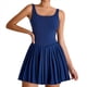 thumbnail image 1 of Falda Plisada para Yoga, Correr, Fitness, Tenis, Azul Marino, Talla L, 1 of 7