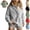 Light Gray, variant on Sweaters for Women Half Snap Stand Collar Pullover Sweatshirt Long Sleeve Loose Casual Soft Cozy Fashion Top