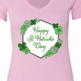 thumbnail image 4 of Inktastic Happy St. Patrick's Day Clovers Women's V-Neck T-Shirt, 4 of 5