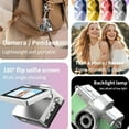 thumbnail image 2 of Mini Digital Camera with 1.47 in LCD Screen, 1080P Flip Screen Mini Camera with Built-in Flash & Flip Display, Free 64GB Memory Card, Portable Keychain Camera for Travel & Daily Use (Brown), 2 of 7
