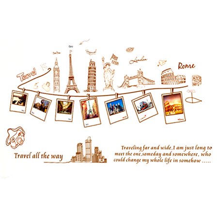 Family Living Room Decor Family Tree Wall Decal Home Living Room Decor Photo Picture Frames Wall Sticker Art Mural ()