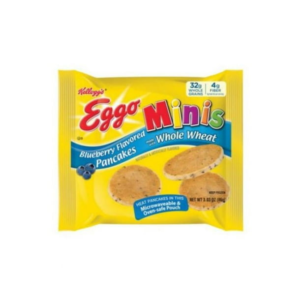 Eggo Minis Blueberry Flavored Pancake, 3.03 Ounce 72 per case.