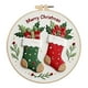 thumbnail image 2 of Kit de bordado navideño DIY | Patrones florales europeos para colgar | Juego de hilo y aguja | Materiales para principiantes con marco de 20 cm | Regalo artesanal, proyecto de decoración del hogar, 2 of 6