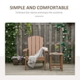 thumbnail image 4 of Outsunny Adirondack Chair, Faux Wood Patio & Fire Pit Chair, Weather Resistant HDPE for Deck, Outside Garden, Porch, Backyard, Brown, 4 of 10