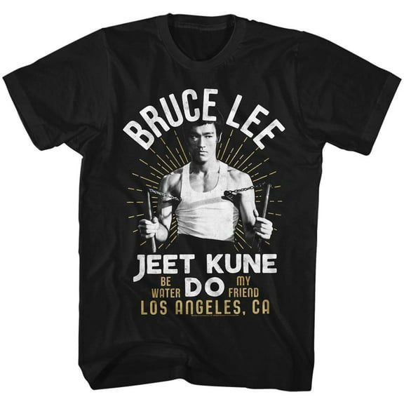 Bruce Lee White Gold Black T-Shirt
