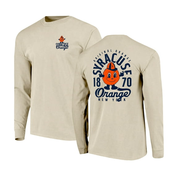 Men's Natural Syracuse Orange Comfort Colors Mascot Overlay Long Sleeve T-Shirt