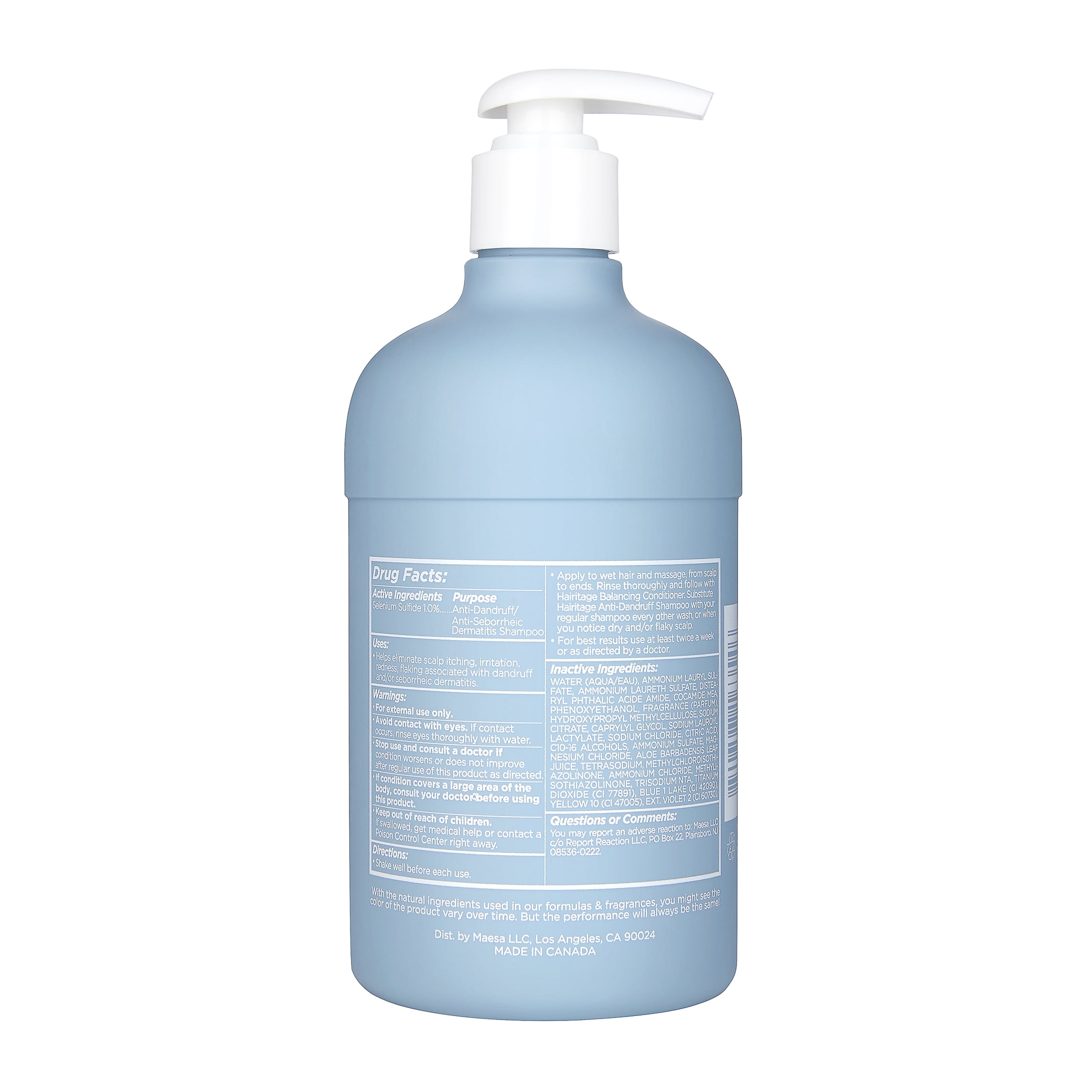 Hairitage Dandruff Treatment Shampoo for Dry, Flaky, Itchy Scalp, Sulfate Free, 13  oz
