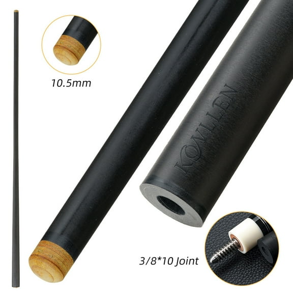 KONLLEN Pool Cue Single Shaft 3/8*10 Joint 10.5mm Carbon Fiber Technology Low Deflection Billiard Cue Stick 29''