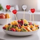 thumbnail image 4 of Pinchos de madera desechables para frutas y cócteles | 100 palillos de bambú con forma de corazón para aperitivos, sándwiches y bebidas | Palillos decorativos de 12 cm aptos para alimentos, 4 of 6