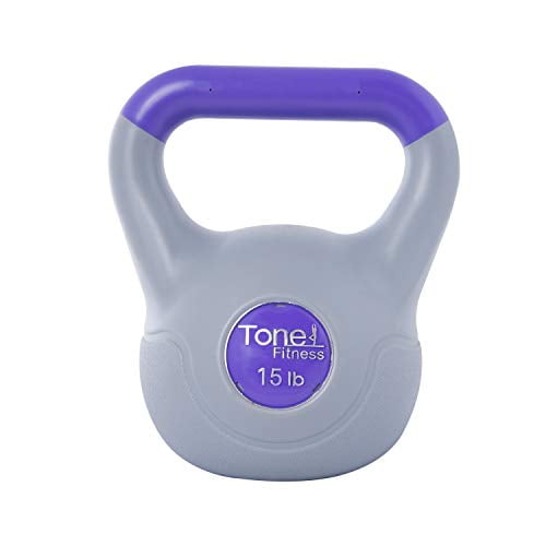 Tone Fitness Kettlebell Rempli de Ciment 15 Livres