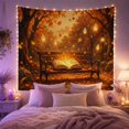 thumbnail image 2 of Open Book with Golden Light in Autumn Forest, Whimsical Fantasy Wall Art for Book Lovers, Enchanted Reading Decor Christmas Gift Tapestry Wall Hanging for Bedroom and Living Room, 2 of 7