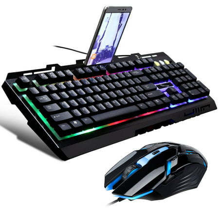 G700 Gaming Keyboard and Mouse Combo,TSV Ergonomic Keyboard with Colorful Backlight and 6 DPI Gaming Mouse,for