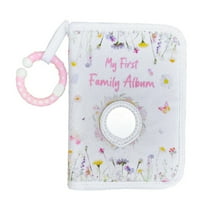 Soft Baby Memory Book with Safe Mirror for Infant Photos Keepsakes First Year Milestones