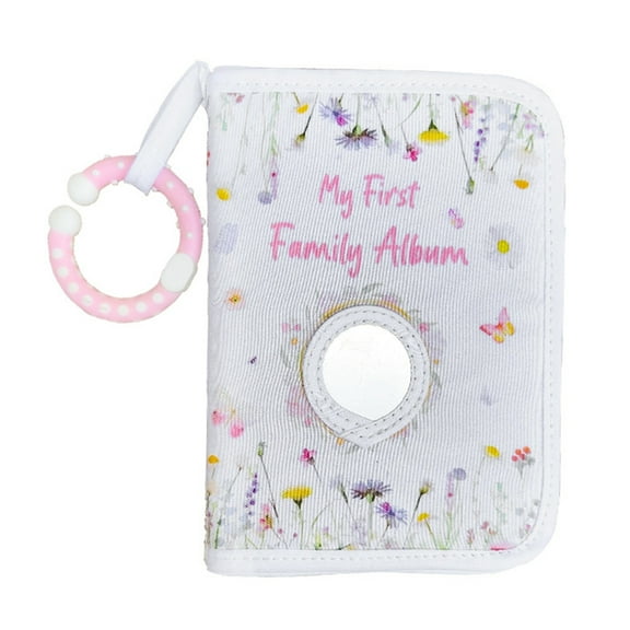 Soft Baby Memory Book with Safe Mirror for Infant Photos Keepsakes First Year Milestones