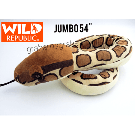 WILD REPUBLIC BURMESE PYTHON SNAKE HUGE JUMBO PLUSH STUFFED ANIMAL TOY 54" NEW