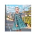 thumbnail image 4 of Girls Dress Green Pearl Pocket Sequin Classic Elegant Xmas Long Sleeve 6 Years, 4 of 8