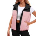 thumbnail image 2 of MPWEGNP Vest Tops for Women Plus Size Women's Down Cotton Vest Fashion Casual Youth Tank Top for Women Pink 3XL, 2 of 5