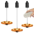 thumbnail image 1 of FSLiving Adjustable Height Track Pendnat Light J-Type Retractable Lift Track Pendnat Light by Remote Control with Stepless Dimming Flower Lamp for Kitchen Island Restaurant,Orange-Set of 3, 1 of 7