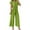 Green, variant on Women's Jumpsuit with Adjustable Waist Stylish Women's V Neck Belted Waist Long Romper Casual Outfit For Spring Summer Fall Season