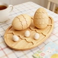 thumbnail image 6 of Easter Serving Tray Egg-Shaped Wooden Serving Platter Rustic Easter Charcuterie Board Wooden Cutting Board Appetizer Plates for Party Display Kitchen Use, 6 of 6