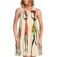 thumbnail image 1 of Fotbe Robe Midi d'Été Sans Manches à Motif Africain pour Femmes – Robe Ligne A, Robe T-Shirt Florale, Robe de Plage Décontractée, 1 of 7