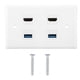 thumbnail image 1 of 2 puertos HDMI 2 puertos USB3.0 HDMI acoplador cubierta Audio Video HDTV Panel de placa de pared, 1 of 8