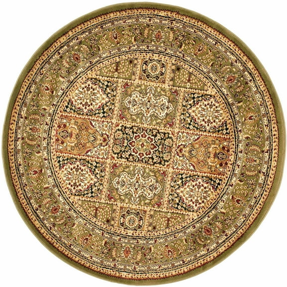 SAFAVIEH Lyndhurst Josephine Traditional Bordered Area Rug, Multi/Green, 5'3" x 5'3" Round