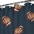 thumbnail image 3 of Dark Blue Football Repeat Pattern Shower Curtain 84"x72" ,Bathroom Decorative Shower Curtains Set with 12 Hooks,Modern Waterproof Washable Shower Curtain, 3 of 6