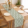 thumbnail image 3 of Sage Green Knot Table Runner - 48 Inch Long, Kitchen Dining Table Runner Dresser Scarves, Nautical Striped Monochrome Ocean Farmhouse Decor for Coffee Tables Wedding Party Banquet, 3 of 8