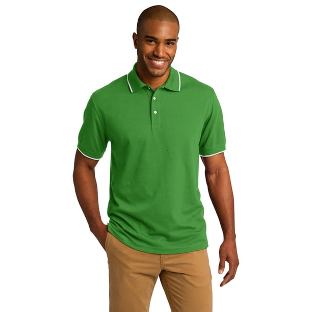 Polo con ribete Rapid Dry™ de Port Authority®. K454 Verde vid/ Blanco M Autoridad Portuaria K454