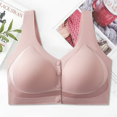 Hamky Bras for Women Bralettes for Women Breastfeeding UnderwearBras For Older Women Front Closure Wireless Bras Everyday Wirefree Comfortable Sleep Bras Front Closure Bras Wireless Bras Pink XXL