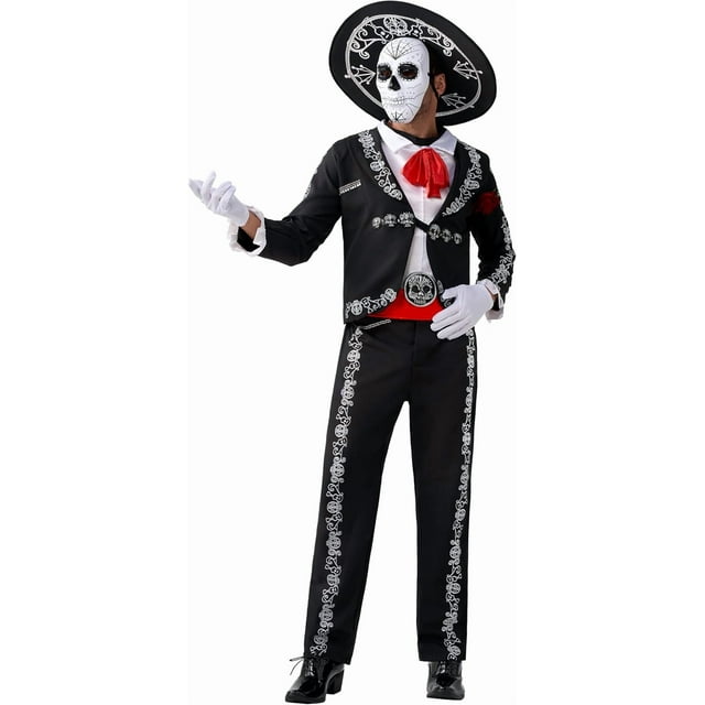 Costume d'Halloween pour Hommes, Costume de Squelette Mariachis