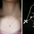 thumbnail image 3 of Rosec Jewels Lab Created Diamond Cross Pendant with Chain (Ef-Vs Quality) - Minimalist Cross Necklace for Women - Ready to Gift, 14K Yellow Gold, 3 of 8