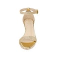 thumbnail image 2 of BLISSFUL STEP Women's Glitter Open Toe Ankle Strap Wedge Heel Sandals Gold 6, 2 of 8