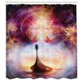thumbnail image 3 of Ambesonne Viking Shower Curtain, Dragon Head Boat Violet, 69"Wx75"L, Multicolor, 3 of 5
