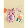 thumbnail image 3 of Suealasg Newborn Baby Girl Clothes 3 6 12 18 Months Sleeveless Chick Print Romper Bodysuit +Headband Infant Summer 2Pcs Outfit, 3 of 9