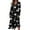 Black, variant on Women's Autumn Winter Casual Fashion V-Neck Long-sleeved Floral Print Long Dress, Black, Size L