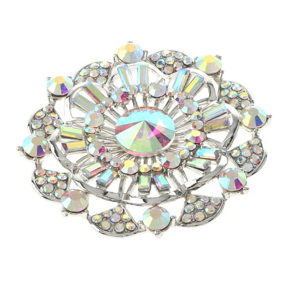Crystal Flower Brooch