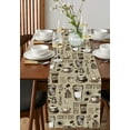 thumbnail image 4 of Table Runner Dresser Scarves 108 Inch Long, Retro Sketch Coffee Set Bean with Quote Linen Dining Table Runners Aromatic Drink on Khaki Tabletop Scarf for Wedding Holiday Party Kitchen, 4 of 7