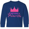 thumbnail image 3 of Inktastic Birthday Princess, Crown, Stars - Pink Purple Long Sleeve Youth T-Shirt, 3 of 5