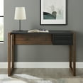 thumbnail image 3 of Modern Fluted Drawer Dark Walnut Writing Desk by Walker Edison, 3 of 10