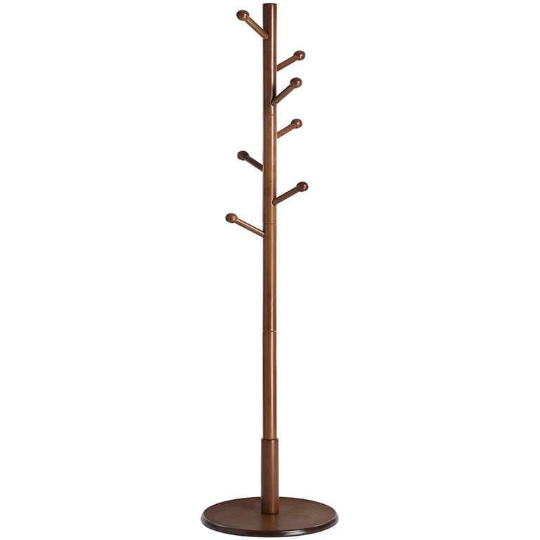 Solid Wood Freestanding Coat Rack with 8 Hooks photo 3