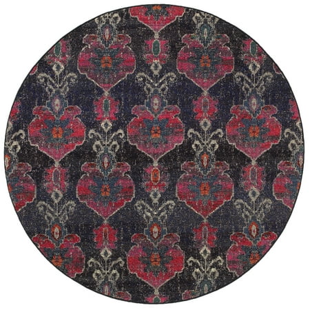 Sphinx Kaleidoscope Area Rug 1140V Casual Charcoal Washed Antiqued 7  8  x 7  8  Round Manufacturer: Sphinx Rugs Collection: Kaleidoscope Rugs Style:Kaleidoscope: 1140V Charcoal Specs: 100% Polypropylene Origin: Made in Egypt Kaleidoscope from Sphinx by Oriental Weavers is a new collection of area rugs featuring a bright 65 color pallete per rug. Tradional designs meet contemporary colors of vibrant sunshine yellow  tangerine  hot pink  bright poppy  ultramarine blue  citron  and charteuse. Machine made of durable and stain resistant Polypropylene in Egypt  these rugs are layered with texture and color. If you are looking for a little playful drama  these rugs will transform any room from ordinary to breath-taking!
