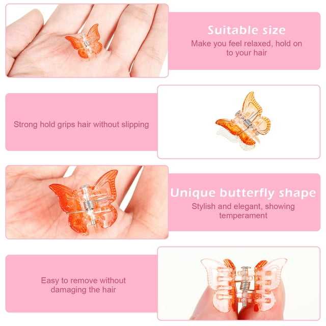 Becaristey 100pack/lot Gentle On Hair Butterfly Hair Clips Trendsetting Accessory In Multiple Colors Easy