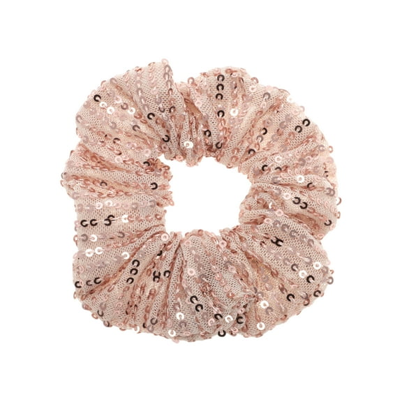 Unique Bargains 1 Pc Elegant Sequins Scrunchies for Home Mauve Pink