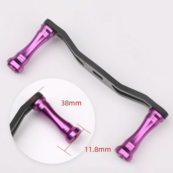 Carbon Fiber Fishing Reel Handle Crank Double Knobs 8X5Mm Holes For Baitcasting Reel Diy Fishing Accessories Purple Fangkenuo