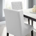 thumbnail image 4 of Maklaine Solid Wood and Button Tufted Fabric Dining Chair in White, 4 of 8