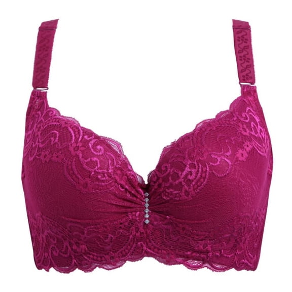 3/4 Cup Women Lace Bra 4 Back Buckle Shaping-underwear Adjustable Lace Push Up Padded