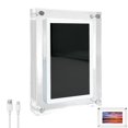 thumbnail image 1 of Acrylic Digital Video Picture Frame with Sound, Smart Rechargeable Motion Loop Player, Desktop Display for Custom Videos, Valentines Day Gift for Boyfriend/Girlfriend, White 7 Inch, 1 of 8